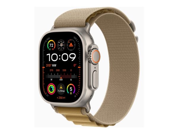 Apple Watch Ultra 2 - 49 Mm - Naturlig Titanium - Smart Ur Med Alpine Loop - Tekstil - Gyldenbrun - Båndstørrelse: M - 64 Gb - Lte, Wi-Fi 4, Uwb, Blu