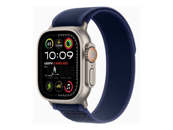 Apple Watch Ultra 2 - 49 Mm - Naturlig Titanium - Smart Ur Med Trail Loop - Nylonflet - Blå - Båndstørrelse: S/M - 64 Gb - Lte, Wi-Fi 4, Uwb, Bluetoo