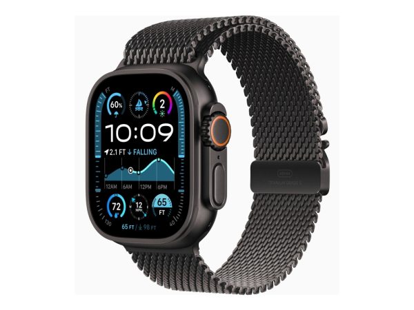 Apple Watch Ultra 2 - 49 Mm - Sort Titanium - Smart Ur Med Milanesisk Løkke - Båndstørrelse: L - 64 Gb - Lte, Wi-Fi 4, Uwb, Bluetooth - 4G - 61.8 G