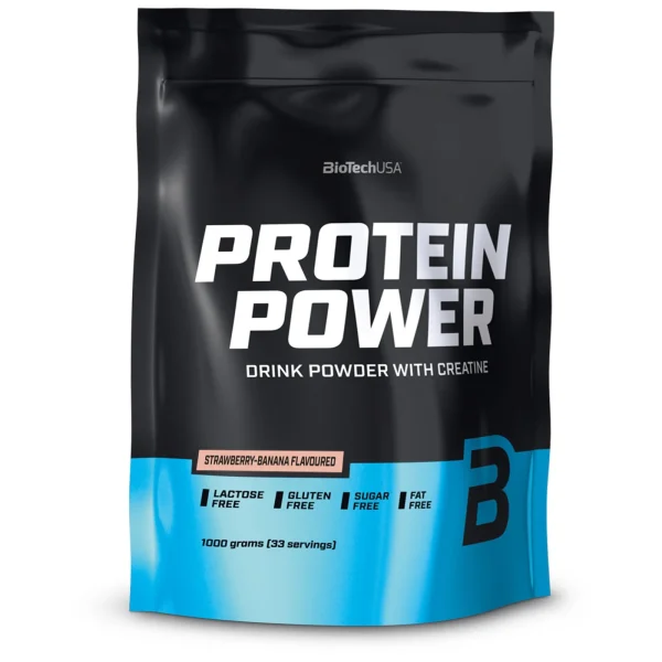 BioTech USA - Protein Power Strawberry & Banana - 1000g