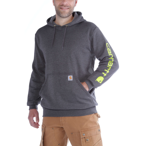 CARHARTT Hættetrøje Sleeve Logo Sweatshirt Carbon Heather - XS