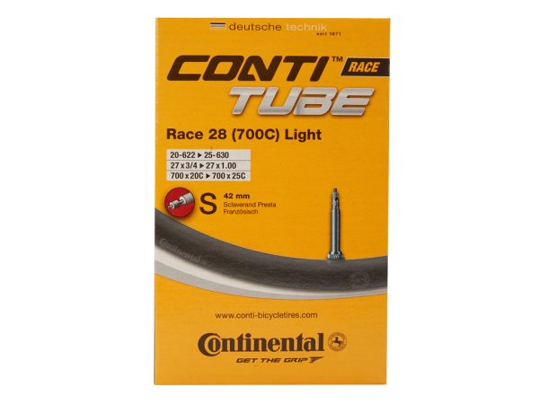 Continental Race 28 Light - Cykelslange - Str. 700x20-25c - 42 mm racerventil