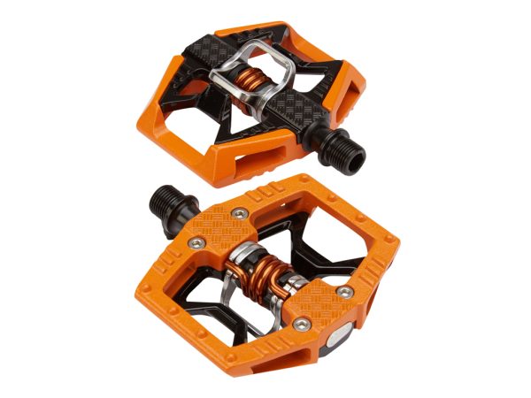 Crankbrothers Double Shot - MTB kombipedal - Orange/sort/sølv