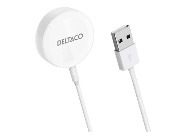 Deltaco - Opladningskabel Til Smart Watch - Usb Han - 1 M - Hvid - Fikseret - For Apple Watch