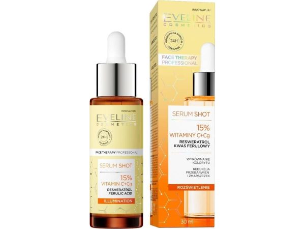 Eveline Face Therapy Professional Serum Shot Brightening Treatment - 15% Vitamin C+Cg 30Ml