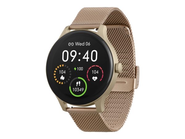 Garett Classy - Smart Ur Med Rem - Stålnet - Display 1.3" - 64 Mb - Bluetooth - 61 G - Guld