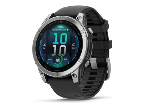 Garmin Fenix E - 47 Mm - Rustfrit Stål - Sportsur Med Bånd - Silikone - Sort - Håndledsstørrelse: 125-208 Mm - Display 1.3" - 16 Gb - Bluetooth, Wi-F