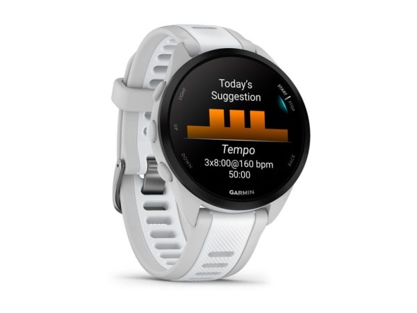 Garmin Forerunner 165 Music - Disgrå - Sportsur Med Bånd - Silikone - Hvidsten - Håndledsstørrelse: 126-203 Mm - Display 1.2" - 4 Gb - Bluetooth, Ant