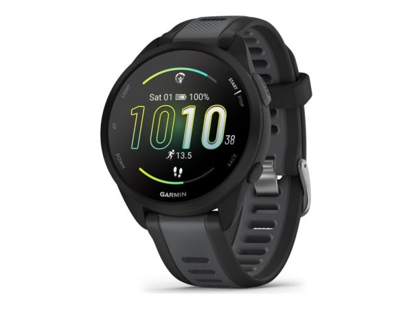 Garmin Forerunner 165 - Sort - Sportsur Med Bånd - Silikone - Skifergrå - Håndledsstørrelse: 126-203 Mm - Display 1.2" - 4 Gb - Bluetooth, Ant+ - 39