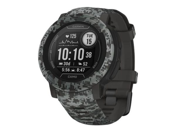 Garmin Instinct 2 - Camo Edition - 45 Mm - Grafit-Camo - Sportsur Med Bånd - Silikone - Håndledsstørrelse: 135-230 Mm - Monokrom - 32 Mb - Bluetooth,