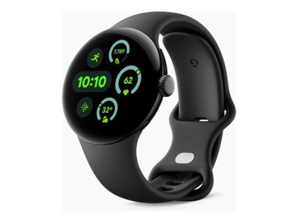 Google Pixel Watch 3 - 41 Mm - Matsort Aluminium - Smart Ur Med Aktivt Bånd - Fluoroelastomer - Obsidian - Båndstørrelse: L - 32 Gb - Bluetooth, Wi-F