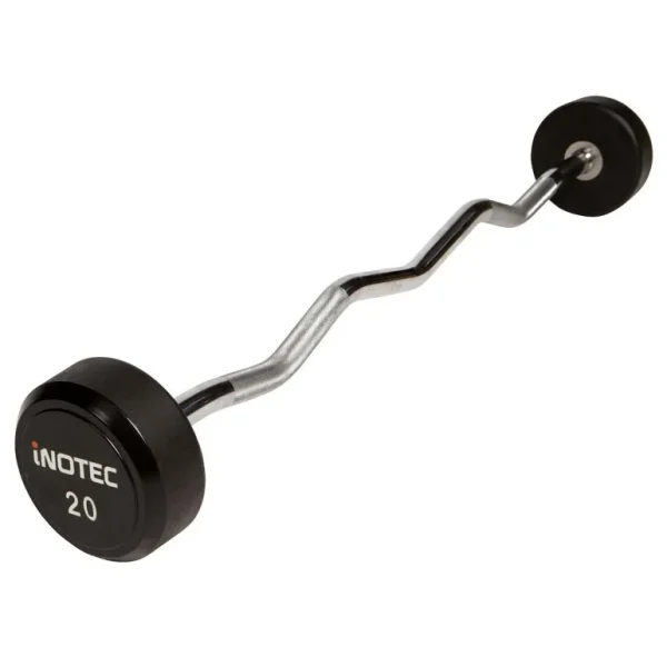 Inotec CPU Curl Vægtstang (20 kg) - curl vægtstang, faste skiver. Utrolig slidstærk. Perfekt til biceps- og triceps øvelser.