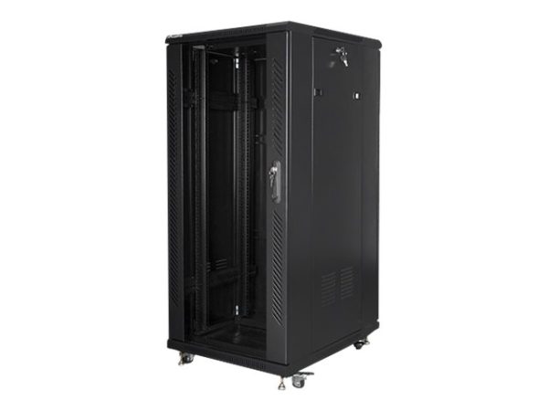 Lanberg - Rack Kabinet - Med 2 Køleblæsere - 230 V - Sort, Ral 9004 - 27U - 19"