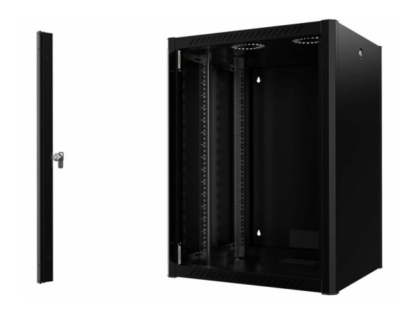 Lanview By Logon - Rack Kabinet - 60 X 56, Pro - Vægmonterbar - Sort, Ral 9005 - 16U - 19"