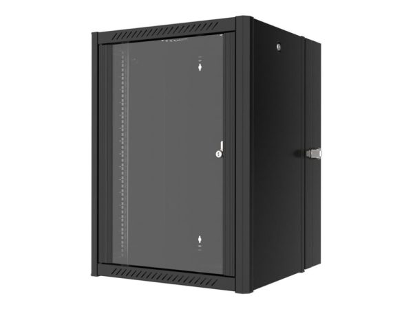 Lanview By Logon - Rack Kabinet - 60 X 60, Dobbelt, Pro - Vægmonterbar - Sort, Ral 9005 - 16U - 19"