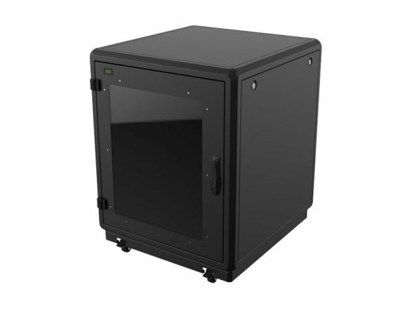 Lanview By Logon - Rack Kabinet - 750 X 800 Mm, Lydtæt - Med Strømdistributionsenhed, Digital Temperaturindikator - Fritstående - Sort - 16U - 19"