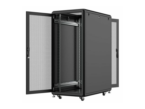 Lanview By Logon Server Line - Rack Kabinet - 600 X 1000 Mm - Med 4 Køleblæsere - Fritstående - Sort, Ral 9005 - 26U - 19"