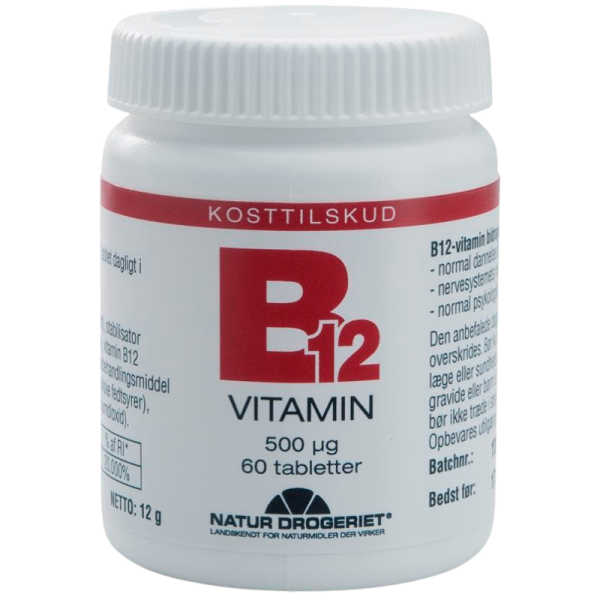 Natur Drogeriet B12 Vitamin 500 ug (60 tabletter)