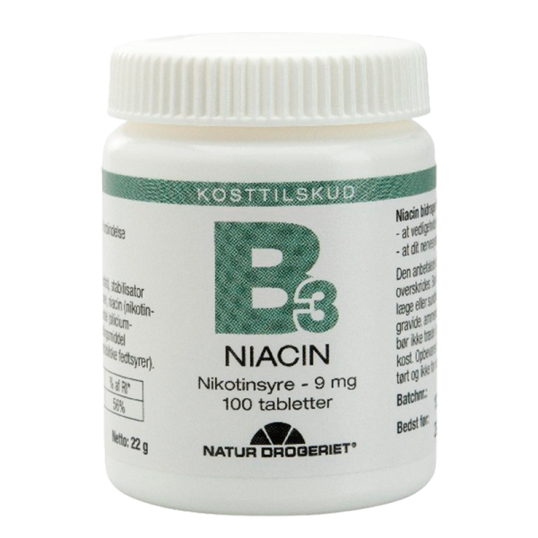 Natur Drogeriet B3 Niacin Nikotinsyre 9 mg (100 tab)