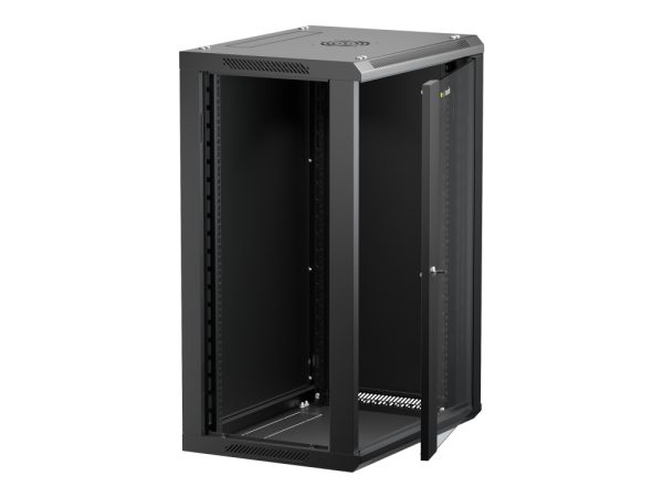 Netrack - Rack - Vægmonterbar - Sort - 18U - 19"