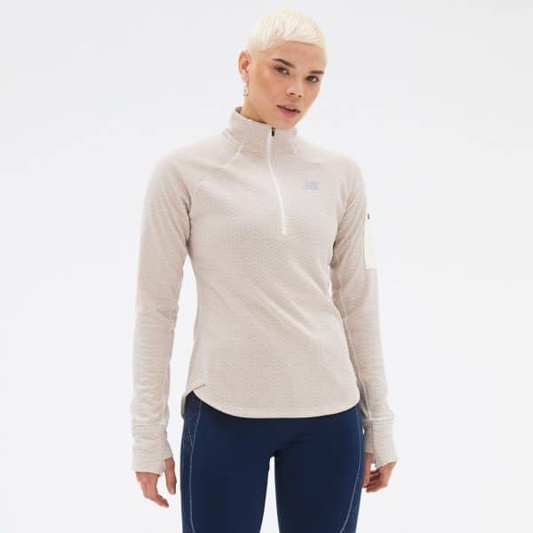 New Balance Heat Grid Half Zip Dame, sea salt