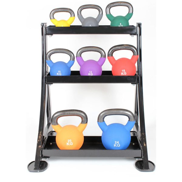 Peak Fitness - Kettlebell Rack inkl. Kettlebells - Neopren