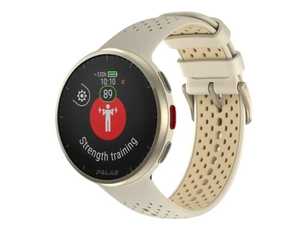 Polar Pacer Pro - Smart Ur Med Bånd - Silikone - Beige - Båndstørrelse: S/L - Display 1.2" - 32 Mb - Bluetooth - 23 G - Guldstøv