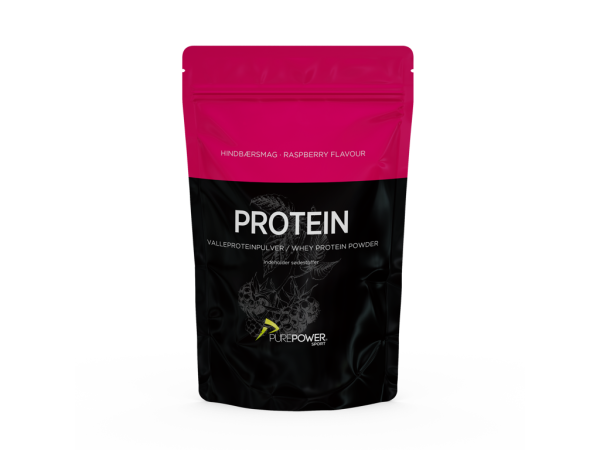 PurePower Proteinpulver - Valleproteindrik - Hindbær 400 g