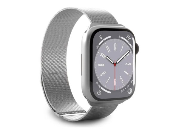 Puro Milanese - Løkke For Smart Watch - 130 - 200 Mm - Sølv - For Apple Watch Hermès Series 7, Hermès Series 9, Nike Series 7, Series 10, Series 8, S