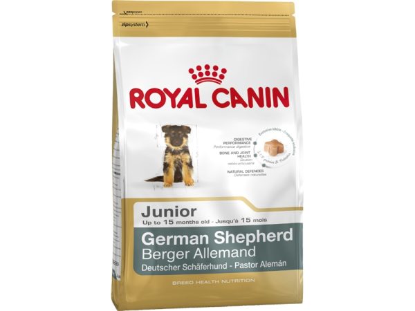 Royal Canin German Shepherd Junior, Hundehvalp, Fjerkræ, Ris, Grøntsag, 12 Kg, Schæferhund, Maxi (26 - 44 Kg), Vitamin A, Vitamin B1, Vitamin B12, Vi