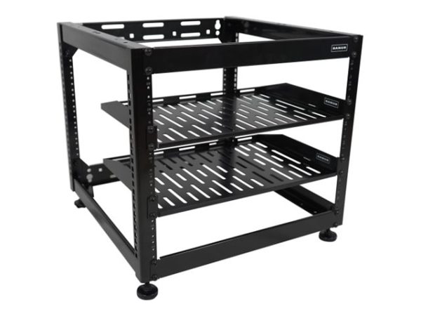 Sanus Component Series - Rack - Åben Ramme - For Av-System - 26" Height, 10U, Stackable - Tung Kaliber Stål - Sort - Fritstående, Vægmonterbar