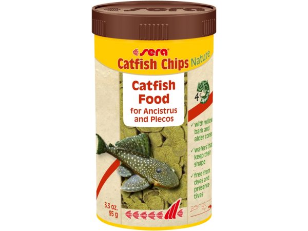 Sera Catfish Chips Nature, Akvariefisk, Tør Fiskefoder, Sprød, Vitamin A, Vitamin B1, Vitamin B2, Vitamin C, Vitamin D3, Vitamin E, Stor, 31,2%