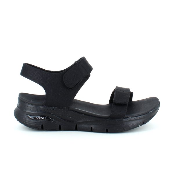 Sort sandal fra Skechers med ekstra svangstøtte - 37