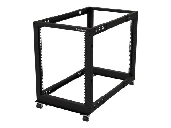 Startech.Com 15U 19" Open Frame Server Rack, 4 Post Adjustable Depth 22-40" Mobile, Free Standing Rolling Network/Computer Equipment Data Rack, Dell