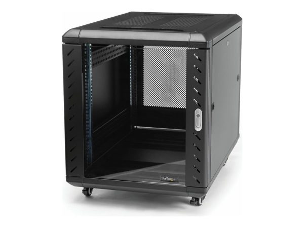 Startech.Com 15U 19" Server Rack Cabinet, 4 Post Adjustable Depth (6-32") Locking Knock Down Network/Computer Equipment Enclosure, Mobile With Glass