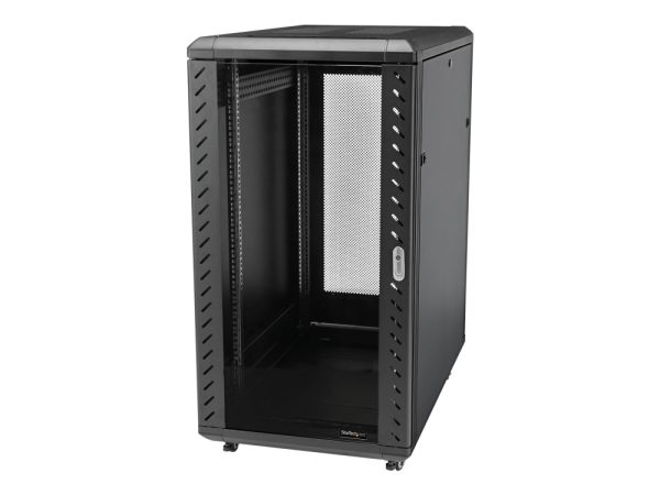 Startech.Com 22U Server Rack Cabinet With Secure Locking Door - 4 Post Adjustable Depth (5.5" To 28.7") - 1768 Lb Capacity - 19 Inch Portable Network