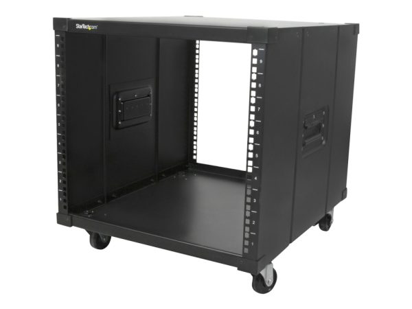 Startech.Com 9U Open Frame Rack With Wheels - 4 Post 23" Deep Portable Open Frame Cabinet For 19" Network, Data & Server Equipment - 220 Lbs Capacity