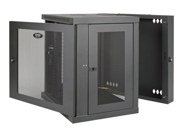 Tripp Lite 12U Wall Mount Rack Enclosure Server Cabinet Swinging Hinged Door Deep - Rack Kabinet - Vægmonterbar - Sort - 12U - 19"