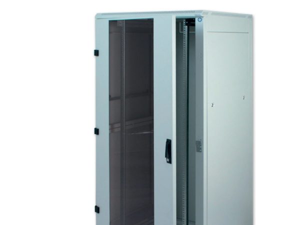 Triton 19" Delta Rz Rack 18U/600X900 Glass Door, Fritstående Reol, 300 Kg, 50,1 Kg, Grå