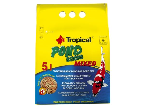 Tropical Pond Sticks Mixed, Dam Fisk, Tør Fiskefoder, Pind, Vitamin A, Vitamin C, Vitamin D3, Vitamin E, 23%, 3%