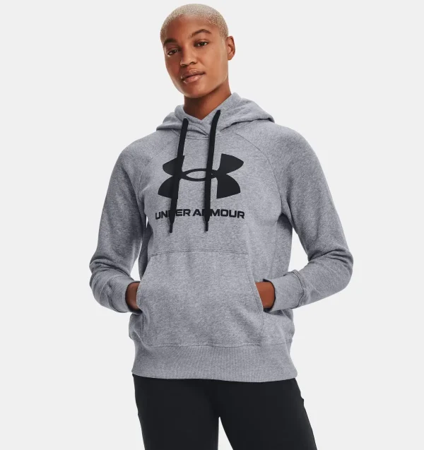 Under Armour Kvinder - Rival Fleece Logo Hoodie - Steel L