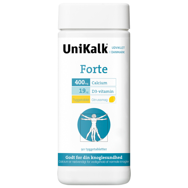 UniKalkÂ® Forte Tyggetablet med Citrussmag (90 stk)