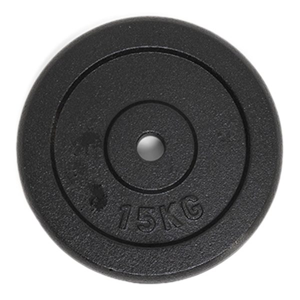 Vægtskive i jern - 15 kg (30 mm) (2. sortering)