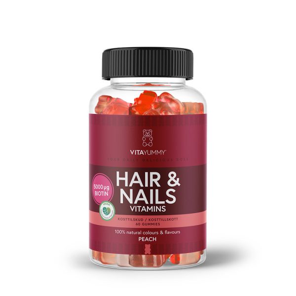 VitaYummy Hair & Nails - Peach (60 stk) - Vitaminer & mineraler