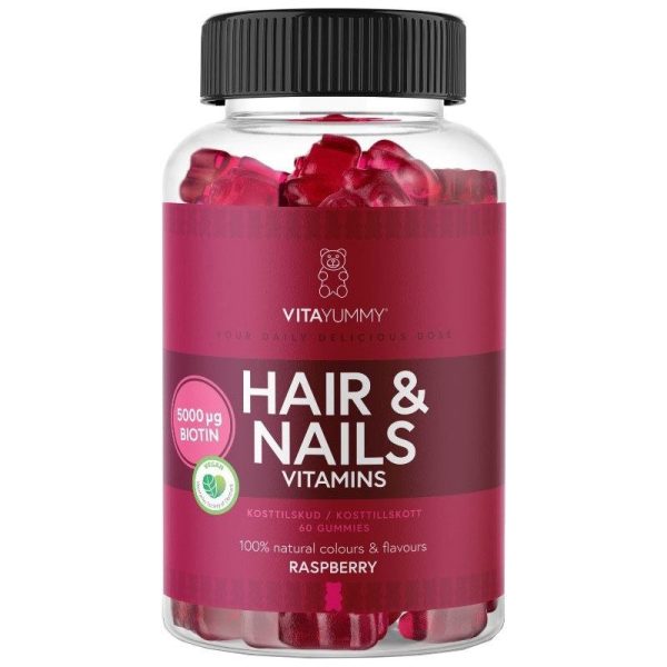 VitaYummy Hair & Nails Vitaminer Raspberry 60 Pieces