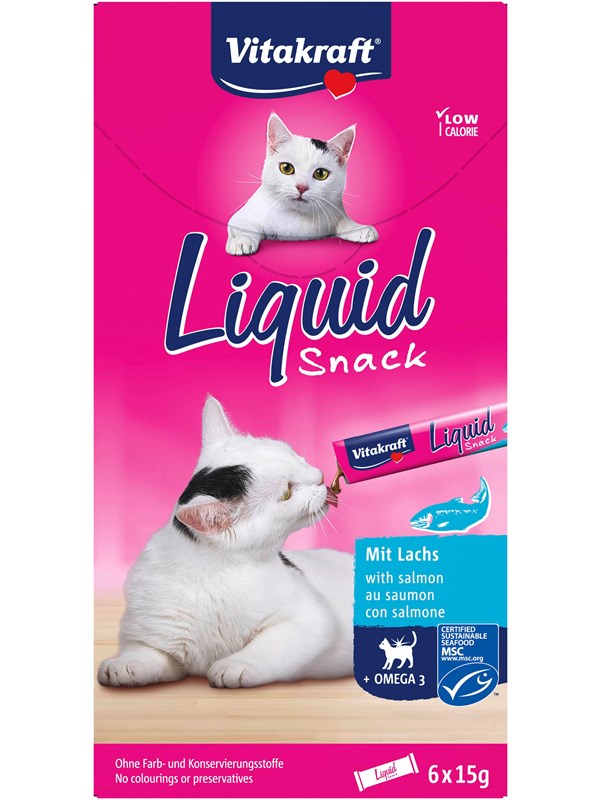Vitakraft Liquid Snack med laks + Omega3