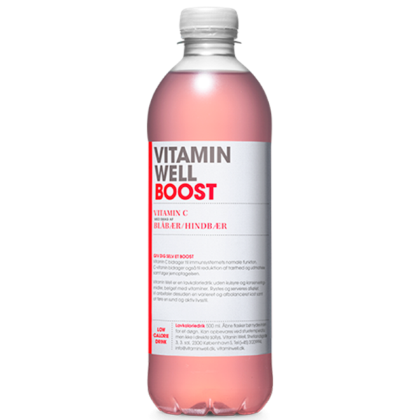 Vitamin Well Boost Hindbær Blåbær (500 ml)