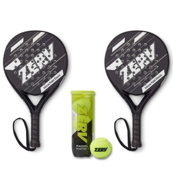 ZERV Padel Pakketilbud (ZERV Inferno Padel Classic Silver/Black + ZERV Padel Master+)