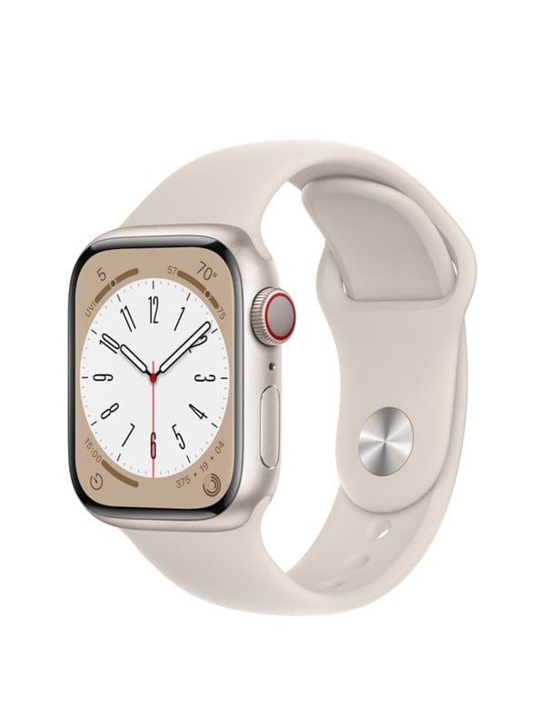 Apple Watch Series 8 GPS + Cellular 41mm Starlight Aluminium Case with Starlight Sport Band