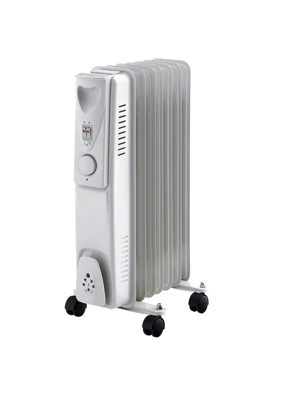 Gripo Olieradiator 1500W med 7 ribber, Grå